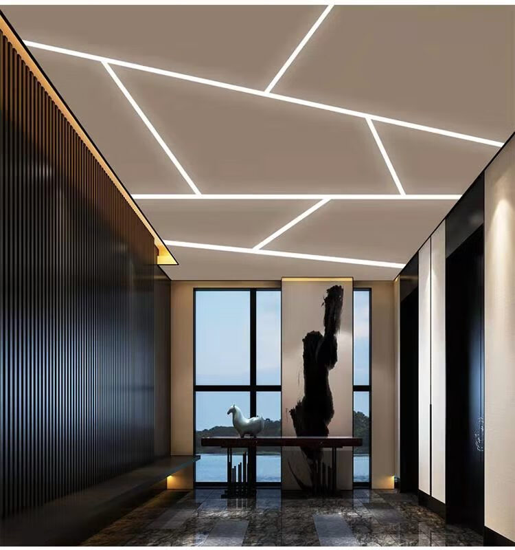 定制钛合金花边造型led线条灯线性铝槽灯嵌入式暗藏铝合金硬灯条 6114