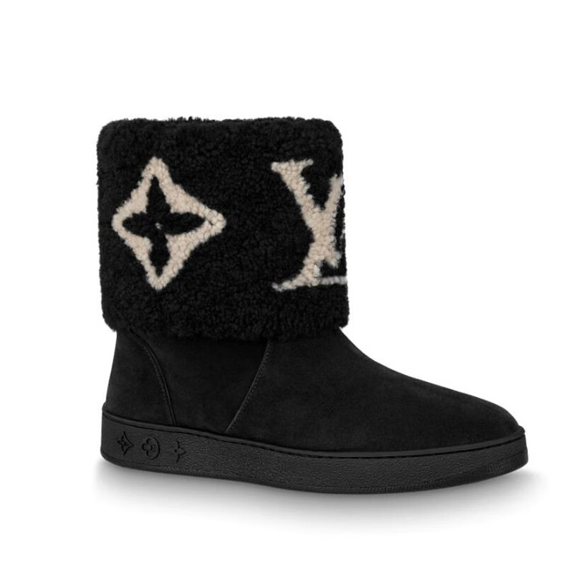 尚品城路易威登lv女鞋短靴雪地靴snowdrop平底及踝靴羊毛内衬保暖小