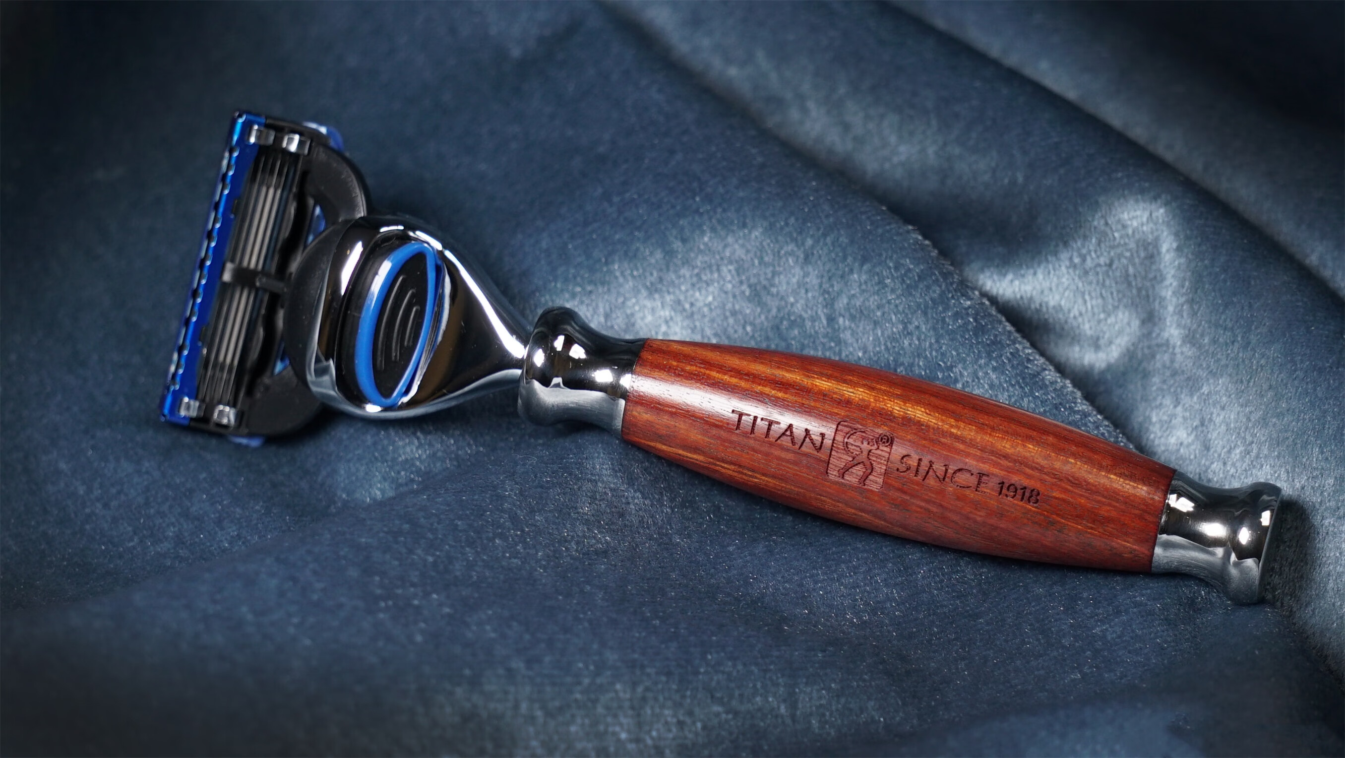 大力人titan高档血木黑檀绿檀天然手柄德国手动剃须刀男士刮胡刀老式