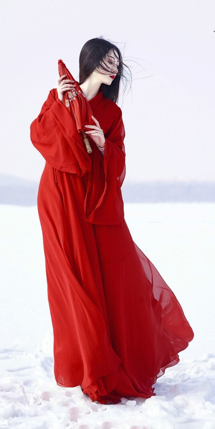 汉服女 古装仙女广袖流仙裙交领齐腰超仙飘逸清新淡雅演出服 白色