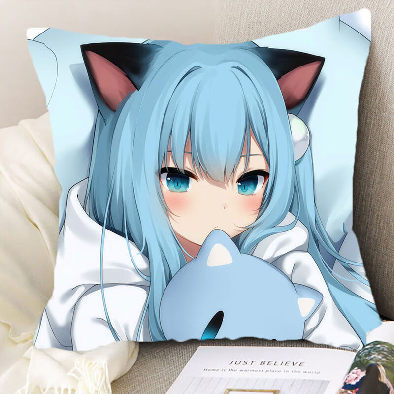 猫羽雫动漫抱枕二次元周边卡通靠垫含男女生日礼物枕头套可拆洗京闪