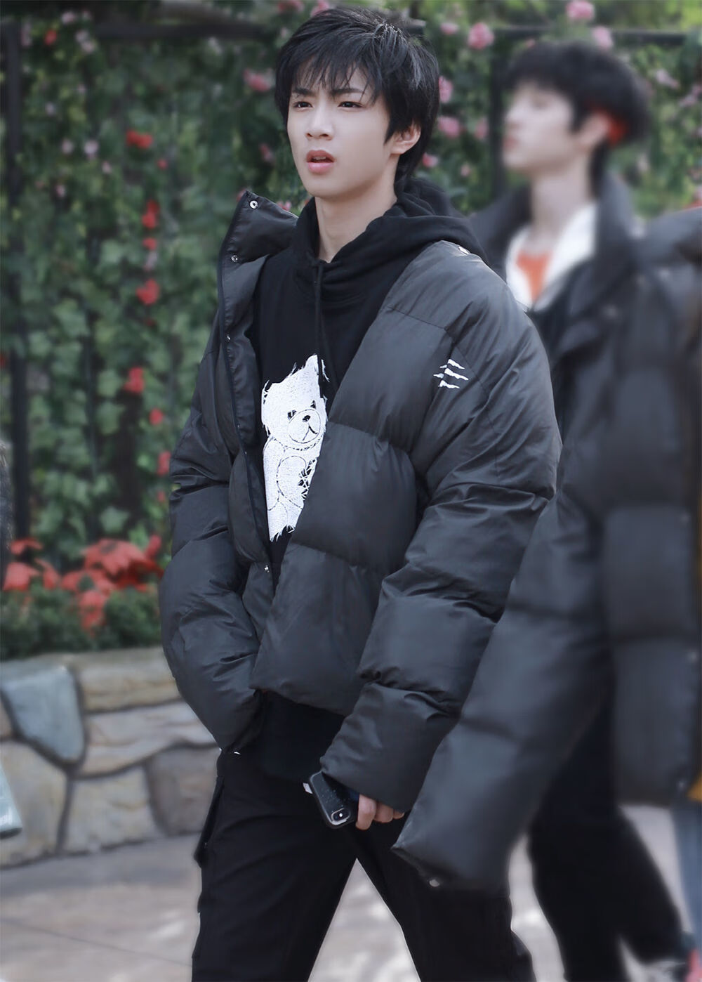 时代少年团刘耀文同款小熊卫衣韩版加绒加厚连帽卫衣女粉丝应援服sn