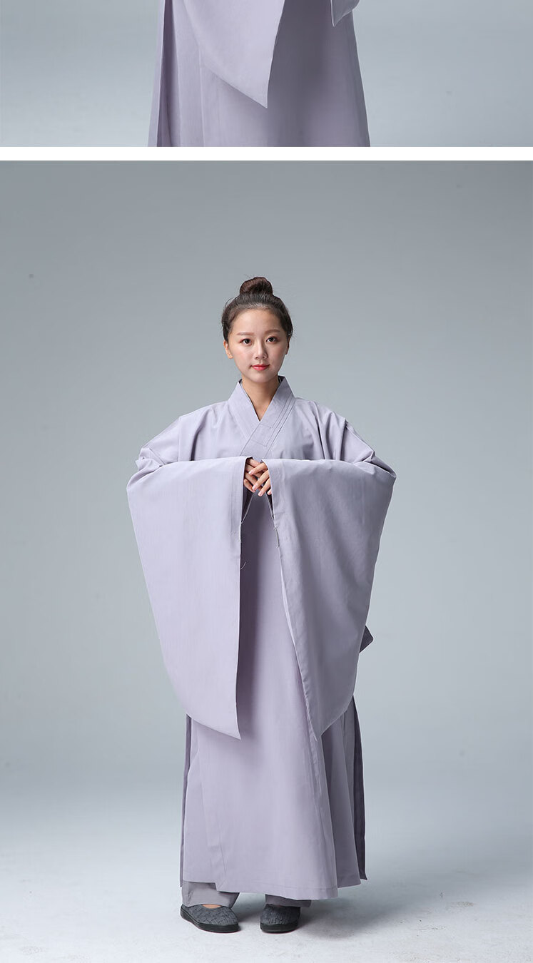 【海青居士服男女春秋款】佛教法会朝拜搭衣袈裟曼衣修禅套装麻纱海清