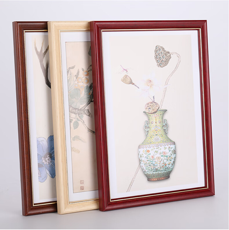 字画装裱空框实木国画装裱钻石画框拼图框书法字画框卡纸宣纸相框挂墙