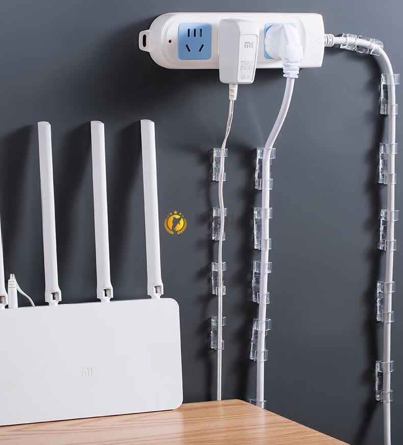 桌下理线架理线器家用透明固线卡扣桌面粘贴式电线收纳整理神器插排线