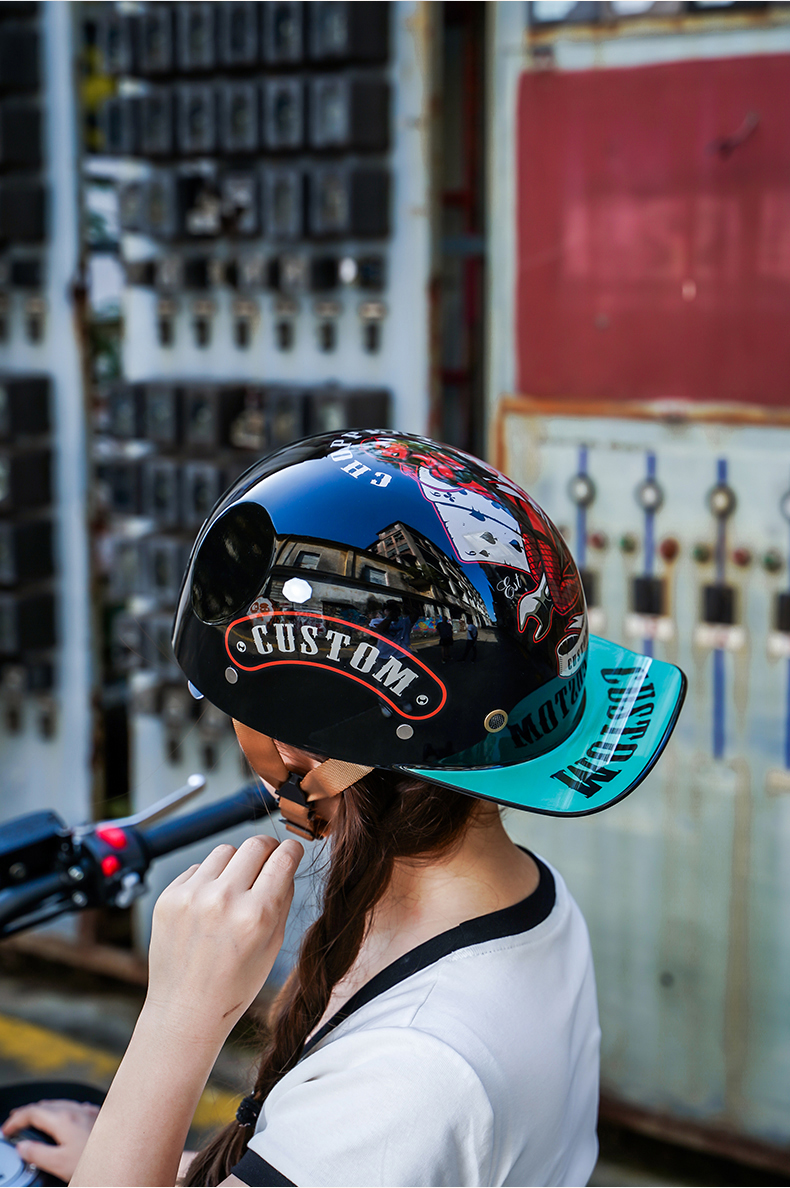 美国scorpion同款新款夏季骑行头盔3c认证摩托车电动车机车半盔棒球帽