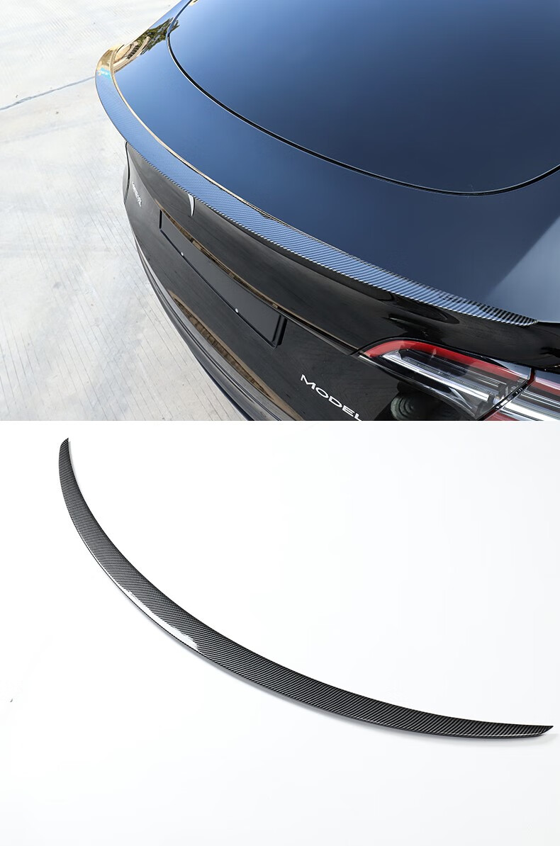 适用于特斯拉modely尾翼改装碳纤维大包围高性能p版扰流板丫配件