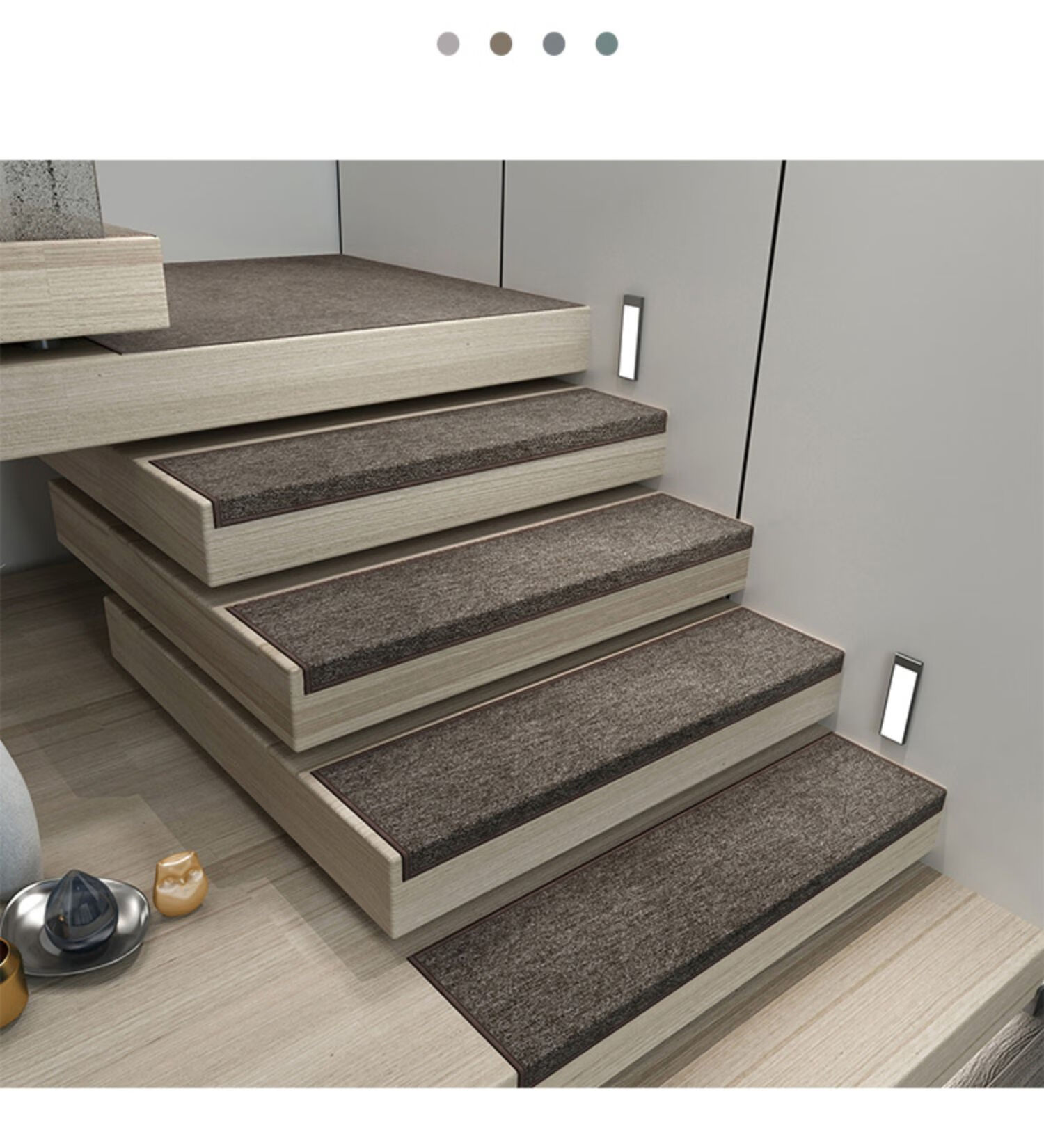 轩皇世家楼梯踏步垫家用楼梯垫免胶自粘旋转楼梯满铺防滑台阶贴定制ao