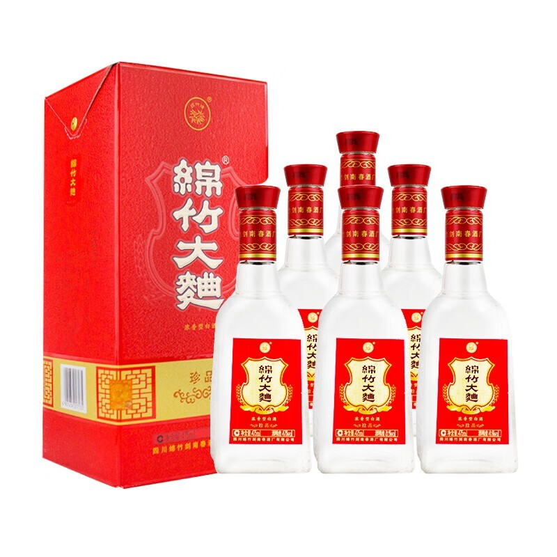 綿竹大麴珍品紅盒 475ml濃香型白酒 52度整箱 6瓶裝【圖片 價格 品牌