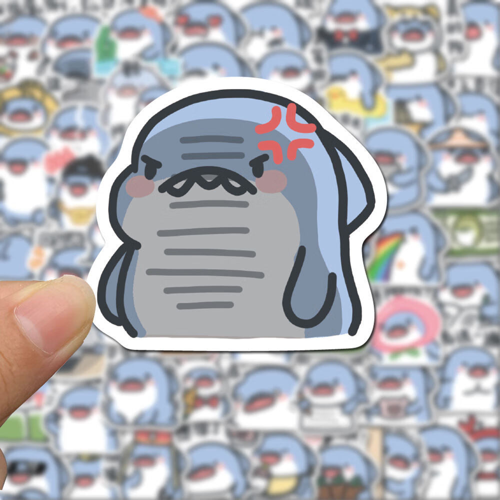 50张不重复熊猫头110张肥肥鲨小鲨鱼fufu表情包沙雕可爱内涵合集卡通