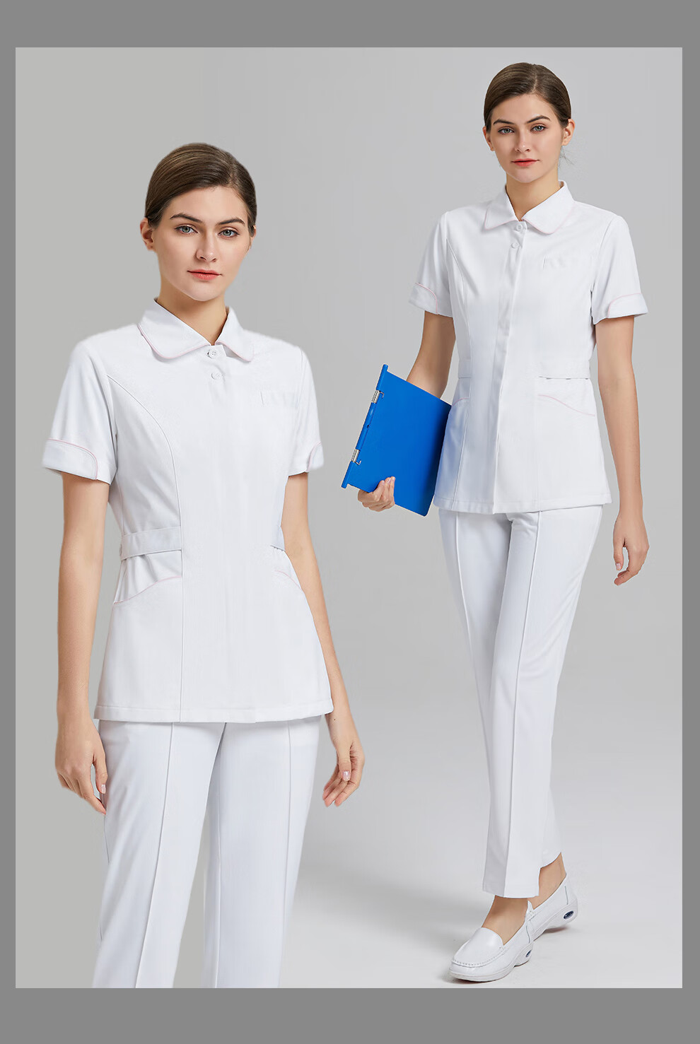 缔曼格护士服分体装薄款长袖牙科口腔医师工作服女护理护工月嫂制服浅