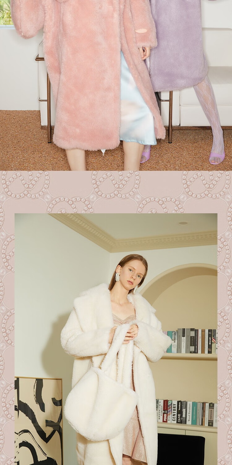 ozlana 皮草派克服女新款羊毛泰迪大衣 外穿皮草外套 au223001短款