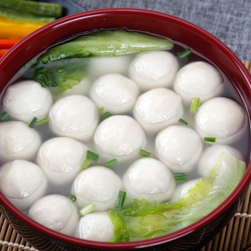 新品湖北荆州特产农家手工鱼丸实心鱼豆腐火锅食材新鲜现做鱼丸子鱼糕