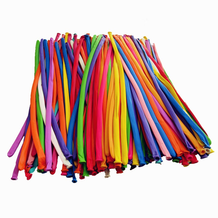 国庆中秋节日儿童生日长条气球魔术气球编织小丑气球白色活动派对气球