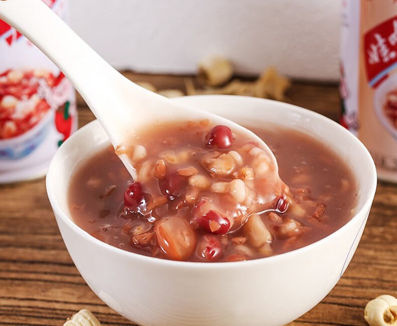 娃哈哈桂圆莲子八宝粥360g*12罐整箱装大罐/木糖醇八宝粥营养早餐速食