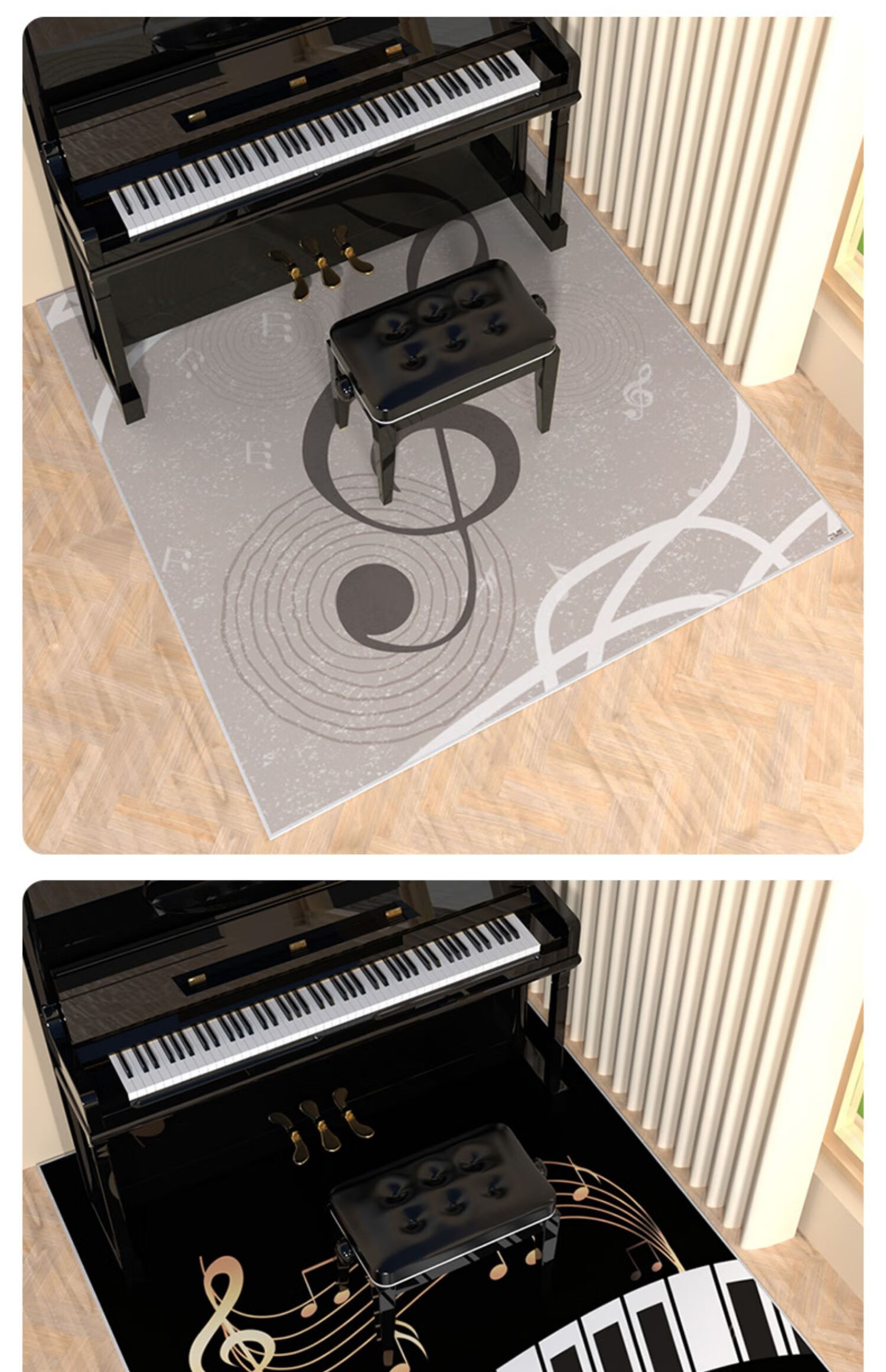 奴诗漫立式钢琴地垫录音室隔音垫降噪地垫脚垫消音减震专用保护垫可