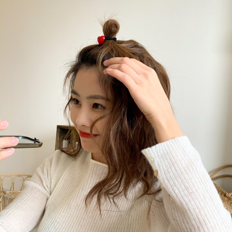扇尾鱼发饰品头饰ins网红发圈红头绳橡皮筋少女扎头发手链发绳生日
