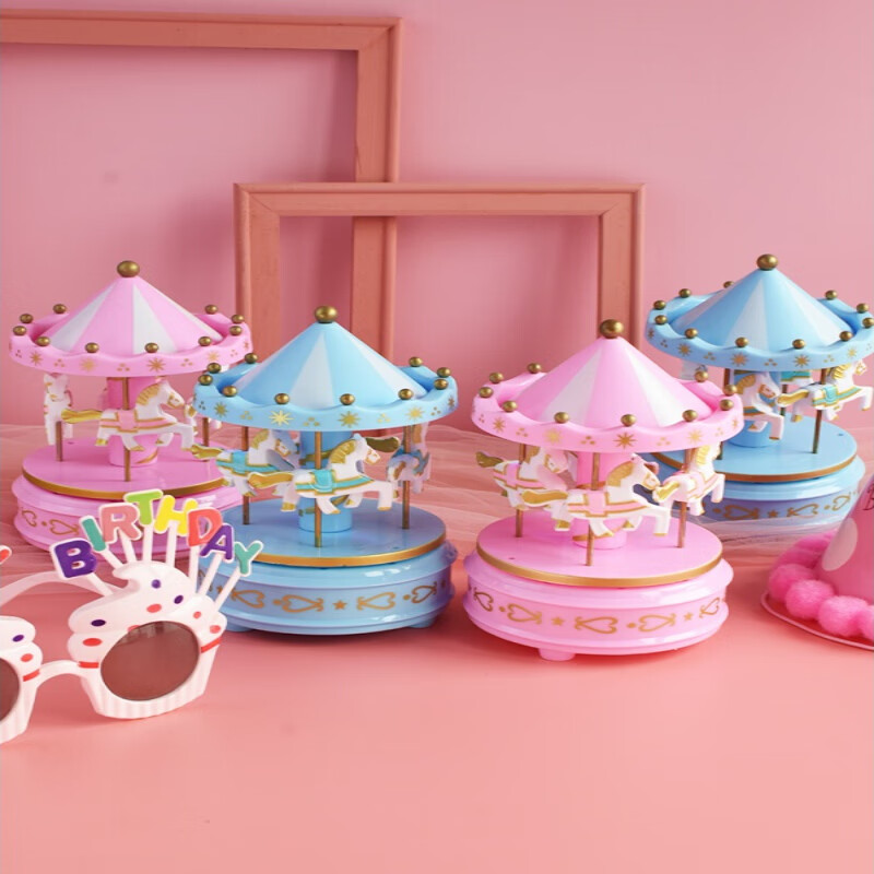 粉色旋转木马音乐盒(带灯)-10个装【图片 价格 品牌 报价】-京东