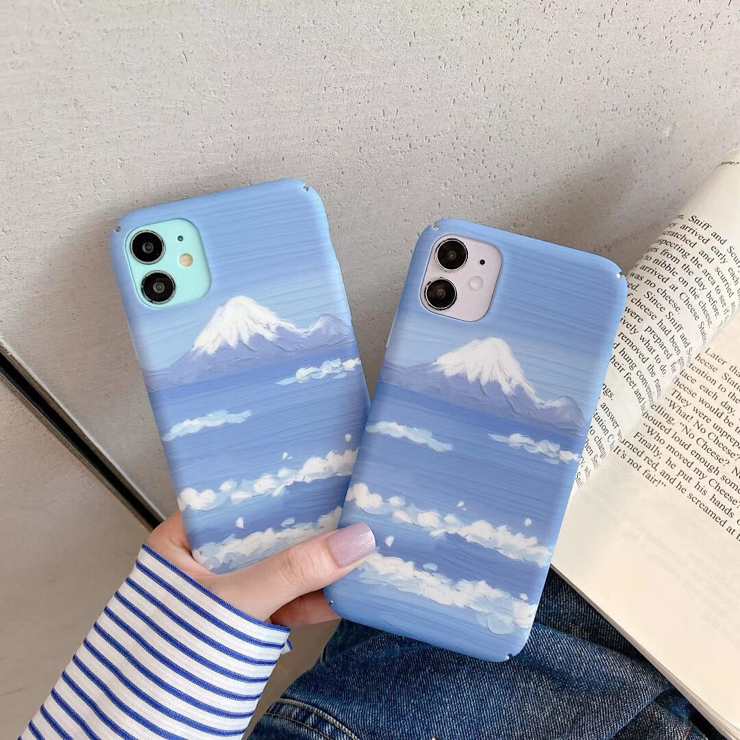 冷淡风雪山风景油画适用小米10/pro手机壳6x小米8青春se红米note7/8