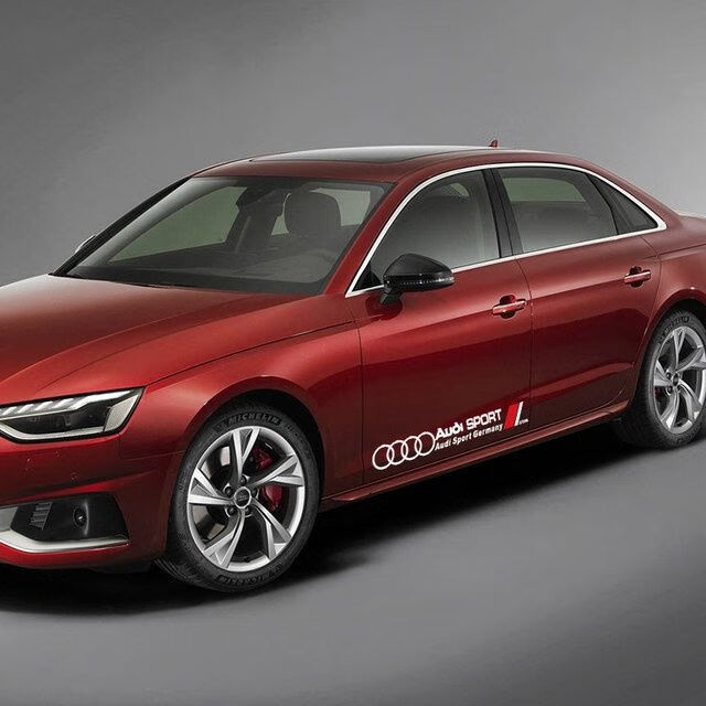 适用于奥迪装饰贴纸a3a4la6la8q5q7个性拉花车贴车奥迪白色一对装