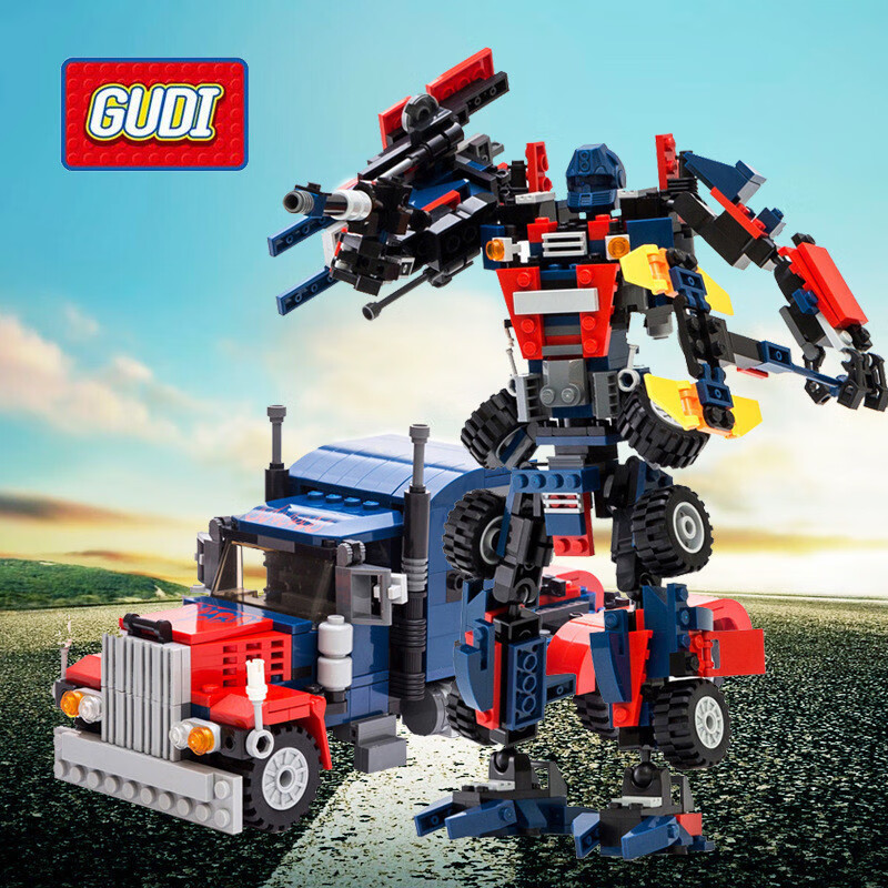 古迪积木兼容男孩擎天拼装变形机器人组装金刚大黄蜂拼插玩具 古迪