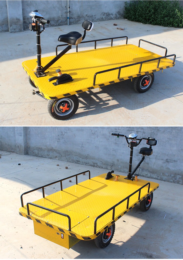 电动平板车 四轮搬运车四轮拉货板车电动仓库大棚工地拉砖装修农用