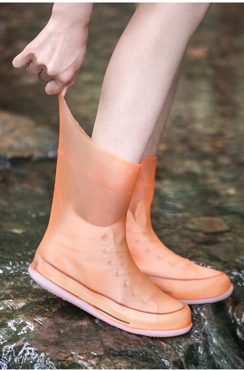 曼迪尚(mandishang) 雨鞋套女款防水防滑鞋套男士下雨天防雨靴套加厚