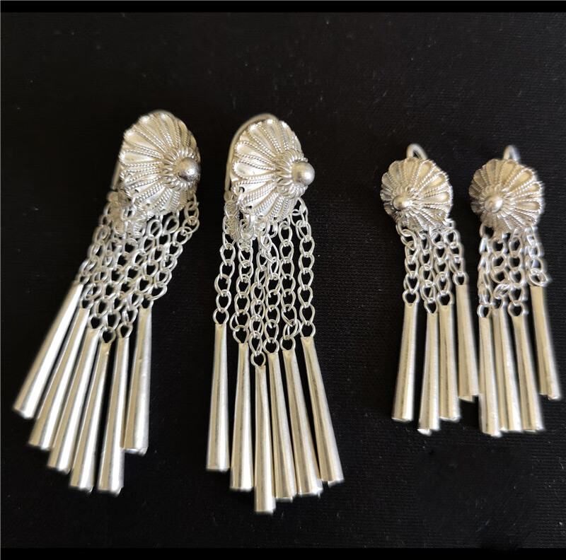 苛鱼彝族饰品凉山银色手工耳环耳坠民族风耳饰轻奢复古小众设计感女