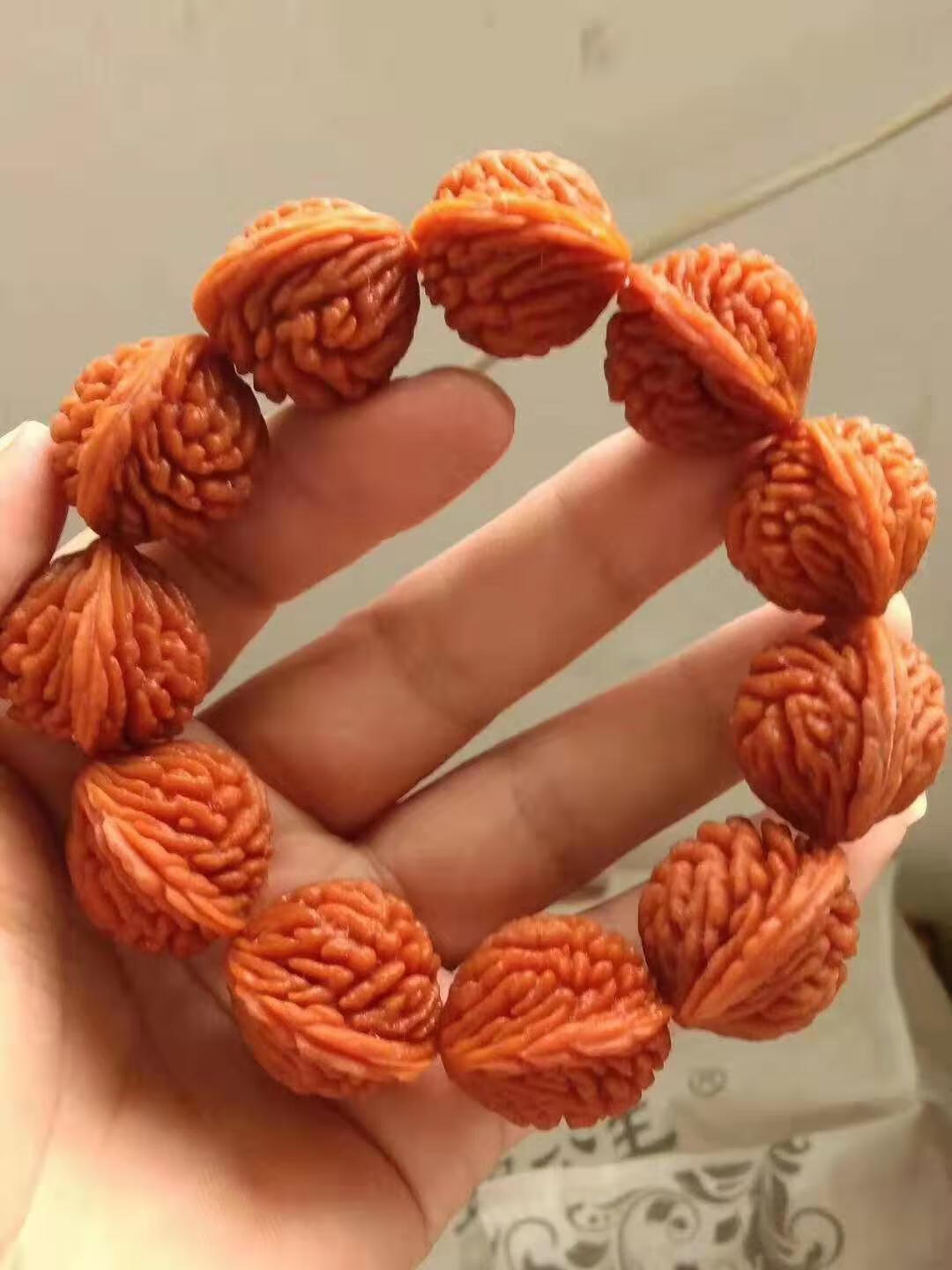 秦岭野生精品刺龙纹桃核霸王龙桃胡手串深纹核桃串18mm精品刺龙纹20mm