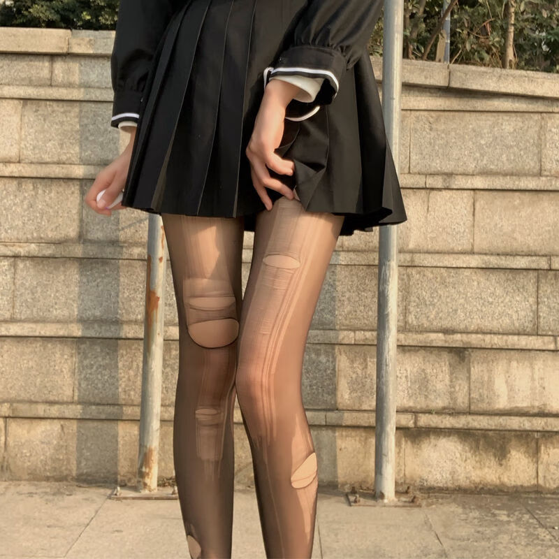 黑丝性感气一次性手撕丝袜女诱惑隐形易撕连裤袜子 黑色【五双装不