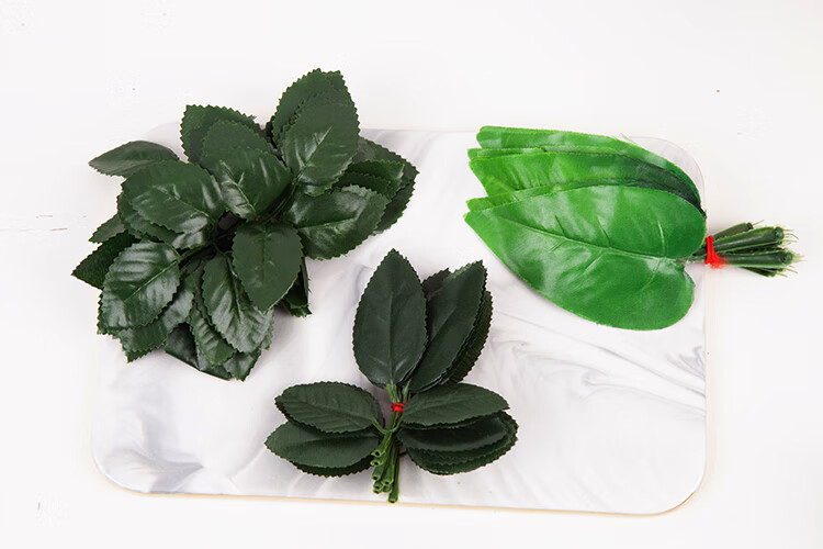 丝网花材料仿真树叶 玫瑰百合牡丹郁金香叶子手工制作丝袜花配件 六叶