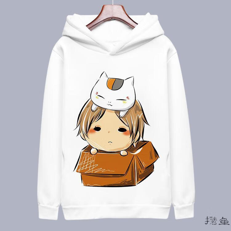携鱼品牌夏目友人帐连帽卫衣猫咪老师斑贵志动漫周边衣服秋冬加绒男女