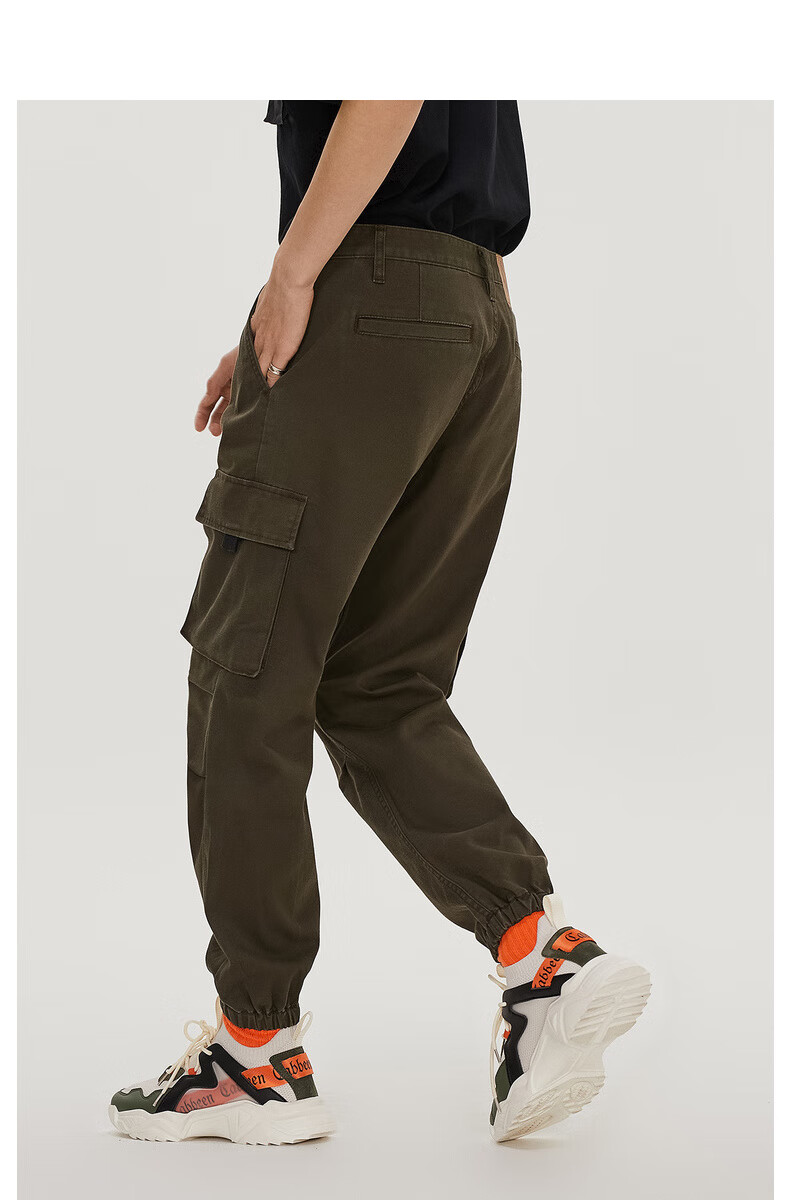 商场同款卡宾男装橄榄绿中腰束脚牛仔裤工装休闲街头y 橄榄绿88 32