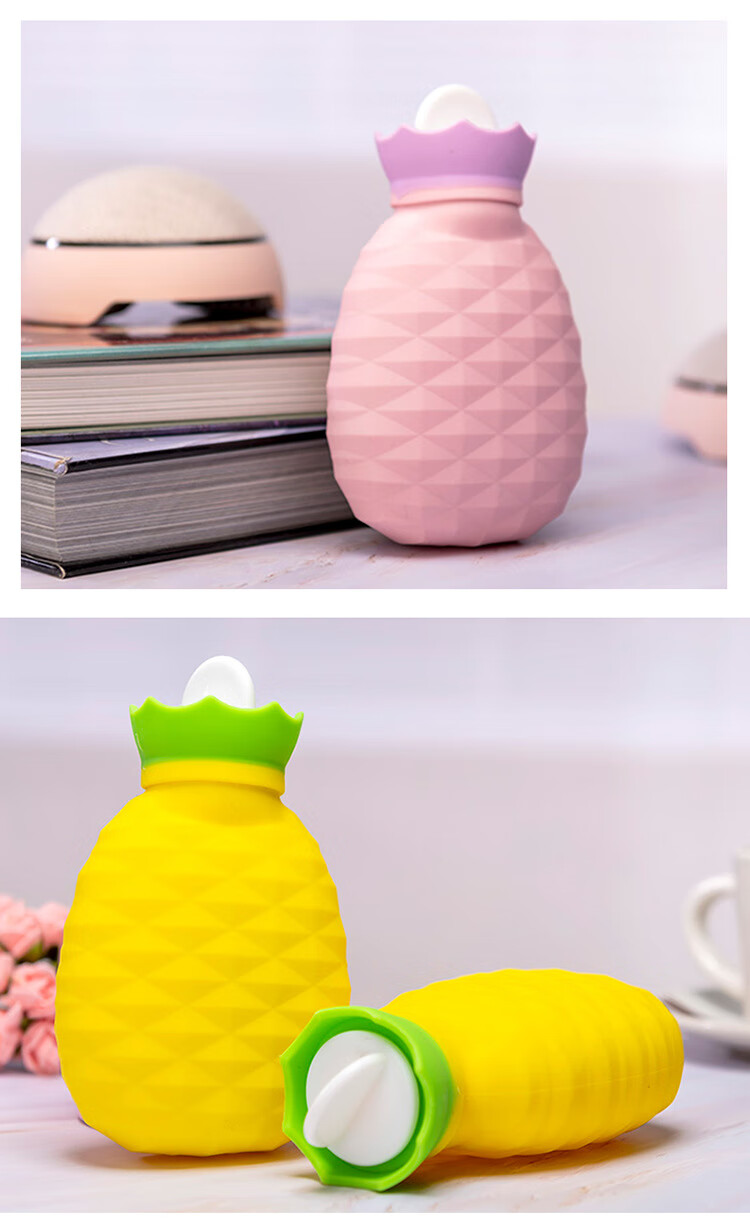 小型可爱减压暖手宝 微波炉加热针织套暖水袋 粉红色 13