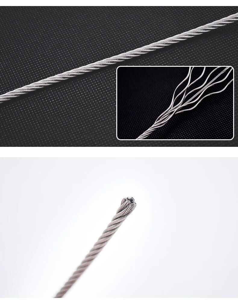 钢丝绳拉绳304多股特细柔软钢丝绳直径03mm10mm晾衣吊灯猎索套线绳17