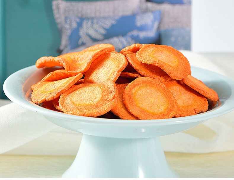 落花洲 胡萝卜脆片胡萝卜干蔬菜干即食脱水零食果蔬脆 胡萝卜片125g