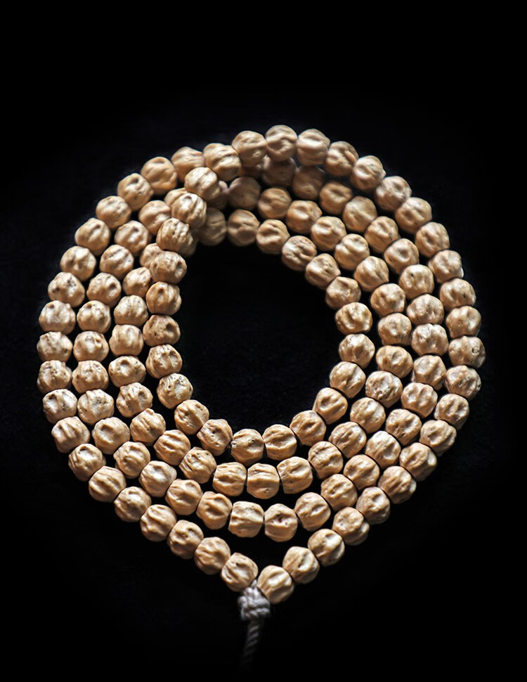 豪珠 干刷热振寺百香籽原籽手串108颗天然狂野大深坑鬼脸柏香籽 狂野