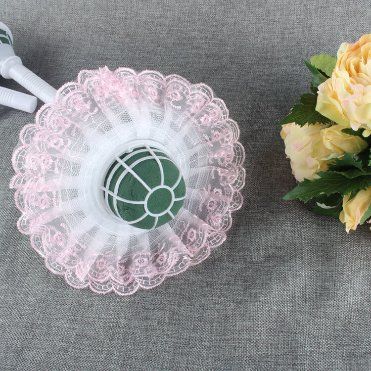 手捧花托底座花托手捧花泥托纱托边带泥花托新娘手捧花底座半圆 空