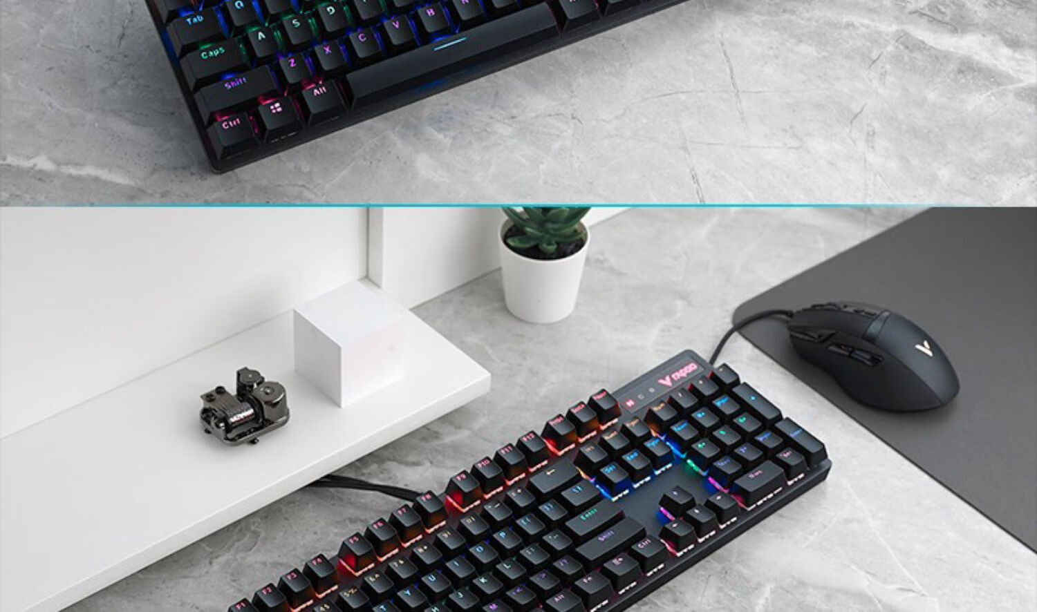 简梓雷柏v500机械键盘有线 pro黑轴青轴茶轴红轴104键游戏专用吃鸡