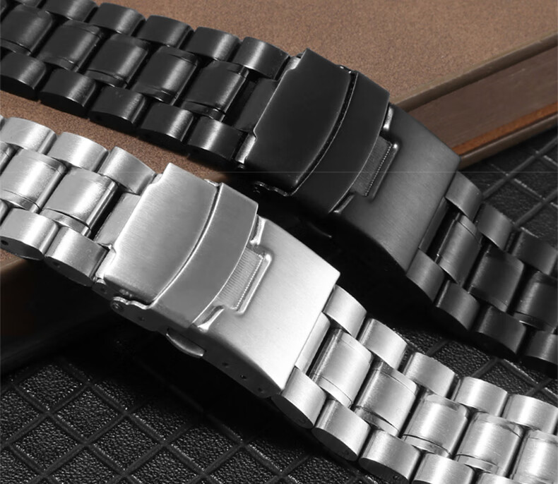 恩玺精钢手表带代用卡西欧efr303lefv540efss510mtp1375弧口表带平口