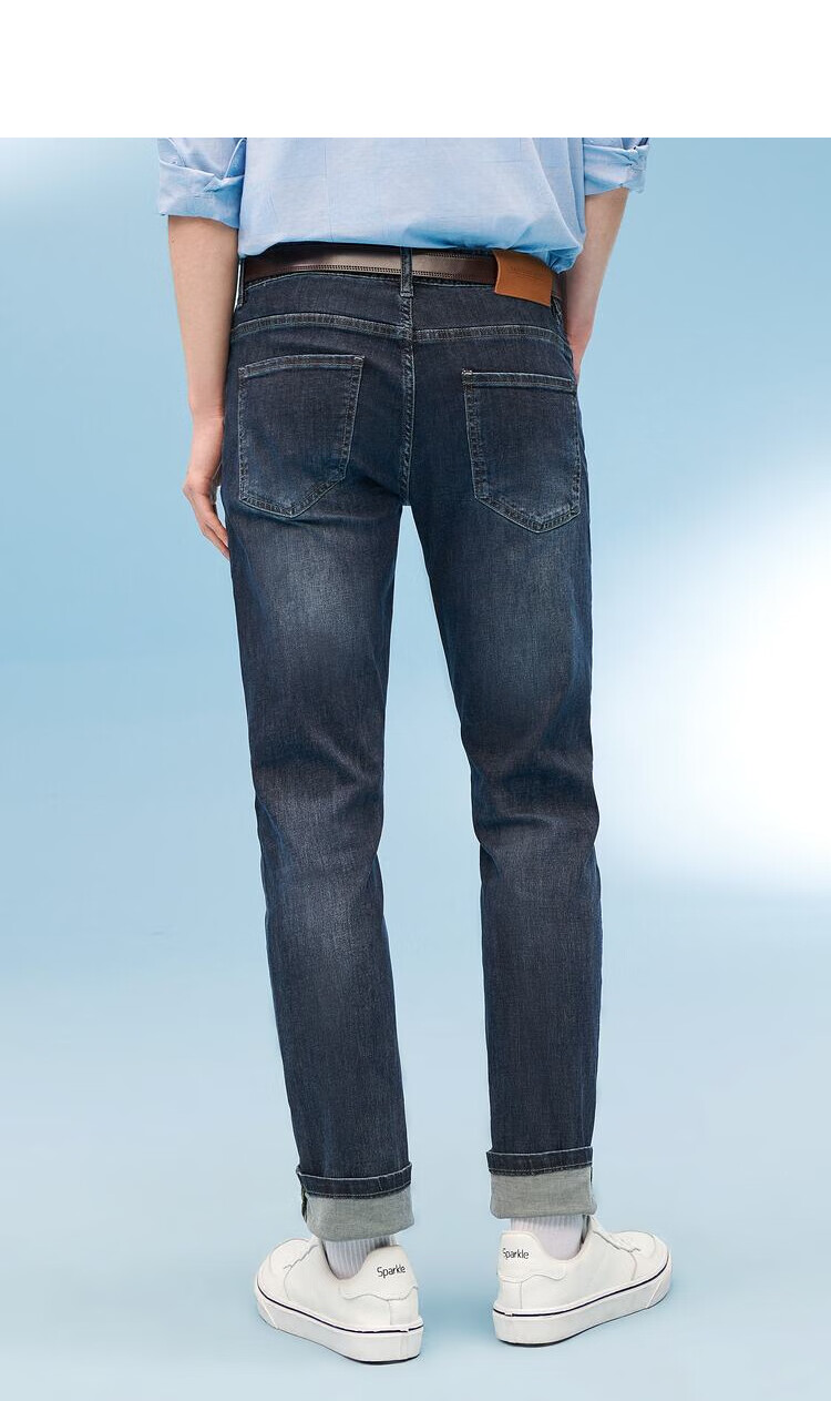 hla海澜之家牛仔裤男2022春季新品舒适柔软微弹亲肤裤子男hknad1u017a