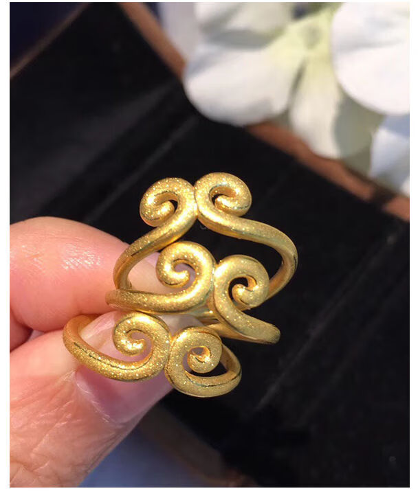 【品牌专卖】黄金戒指女999足金紧箍咒戒指情侣一对新款孙悟空头箍