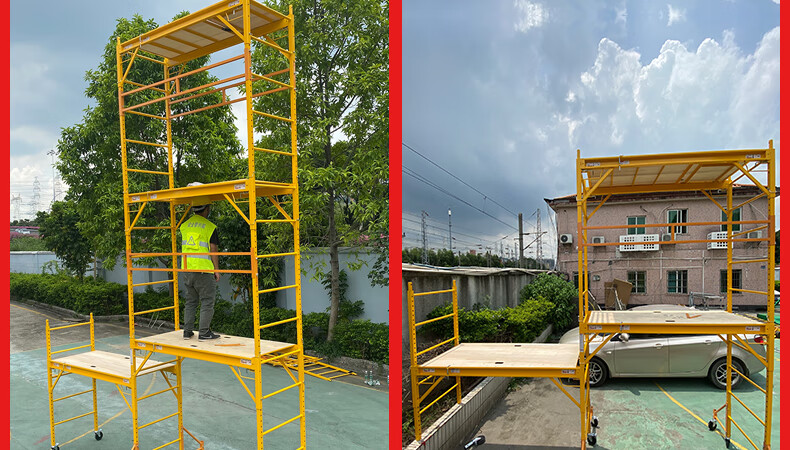 移动铁脚手架厂家直销折叠升降平台活动建筑工程装修架子多功能组合