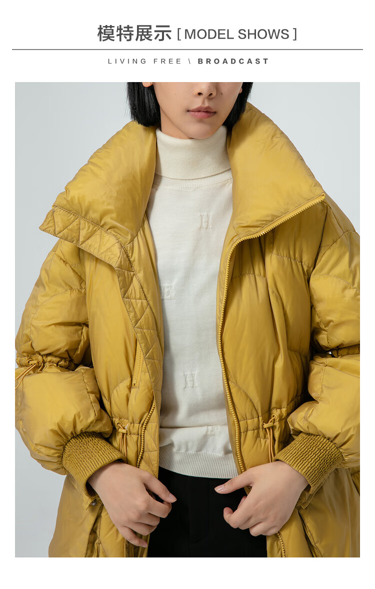 播可收腰中长款羽绒服bdn4rd447线轨迹k40黑色m