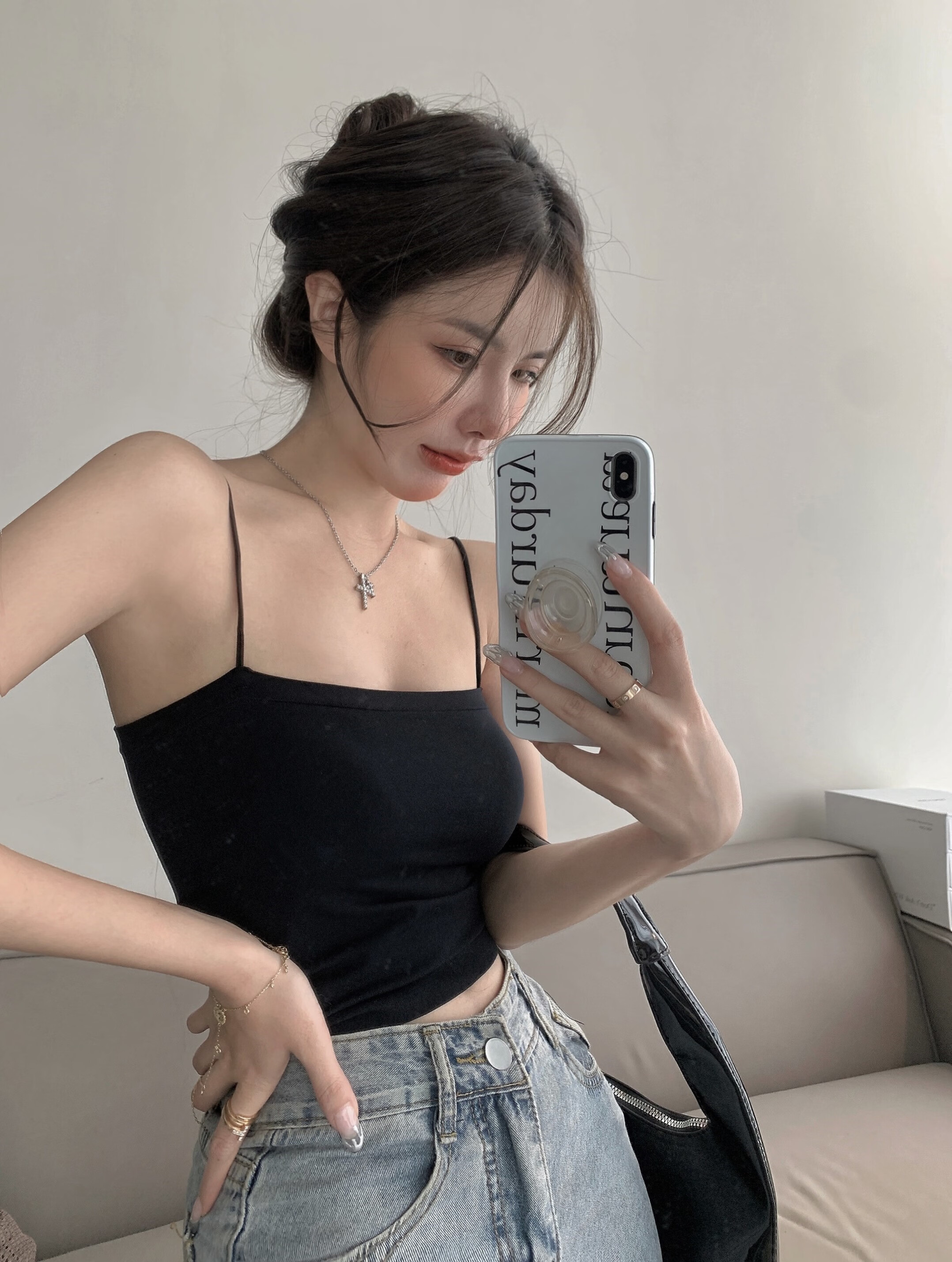 小背心成人女红色美背吊带小背心女夏季辣妹露肩一体内搭无袖抹胸短款