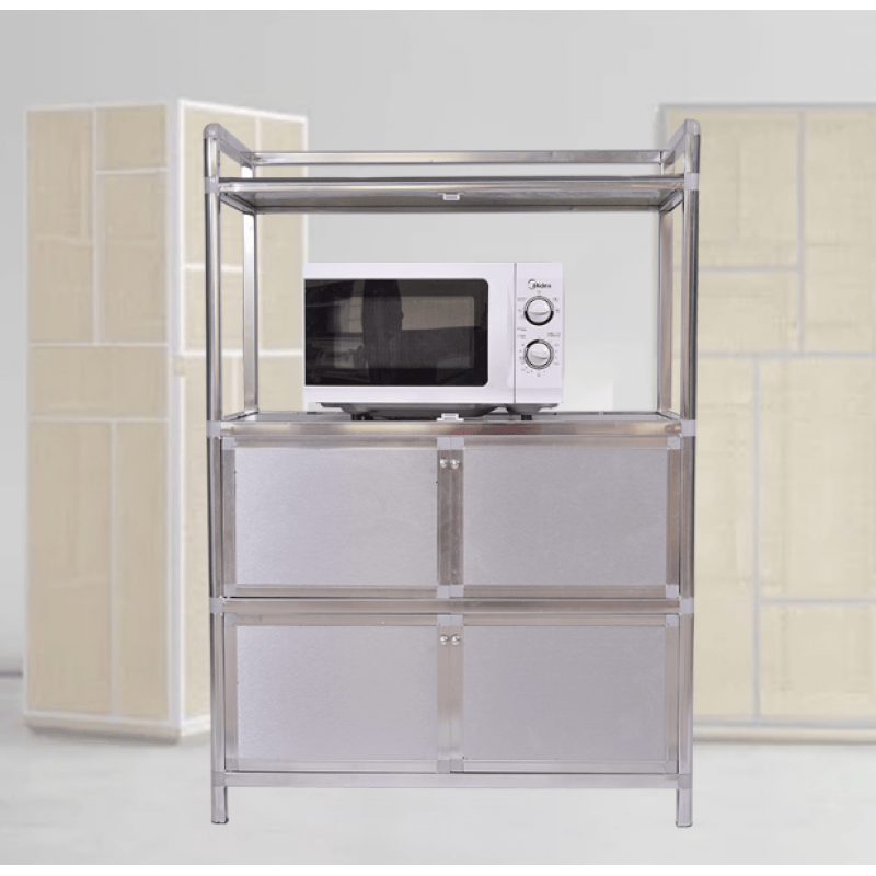 柜子餐边柜灶台阳台储物柜碗柜茶水柜不锈钢三层全加高100431236门