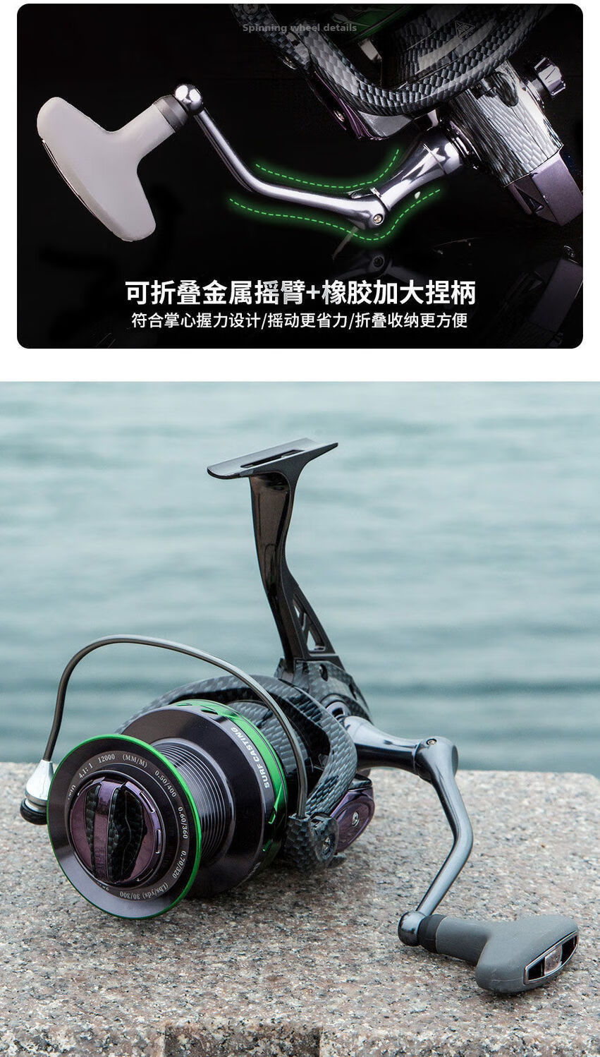 18轴全金属大型远投鱼轮防海水抛投大锚鱼轮金属轮脚鱼线轮纺车轮锚杆