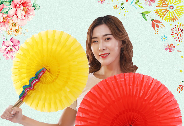 小学生运动会手花手翻花变色扇子舞蹈表演运动会入场团体操开幕式手拿