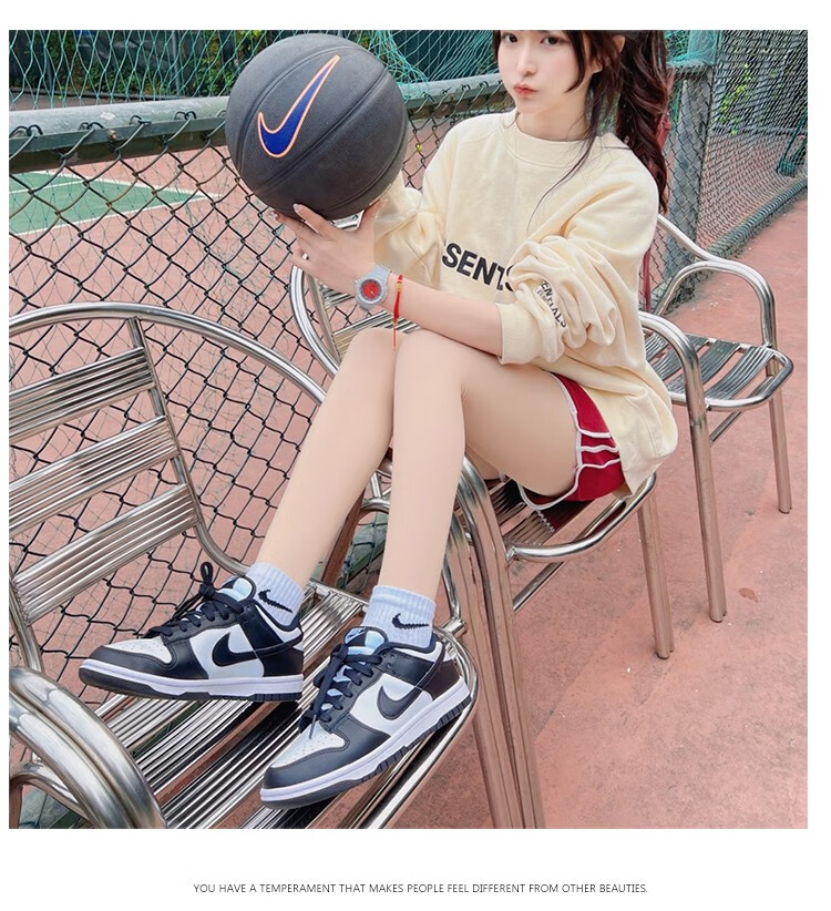 耐克nike dunk low周雨彤同款黑白熊猫女款低帮休闲滑板鞋 dd1503-101