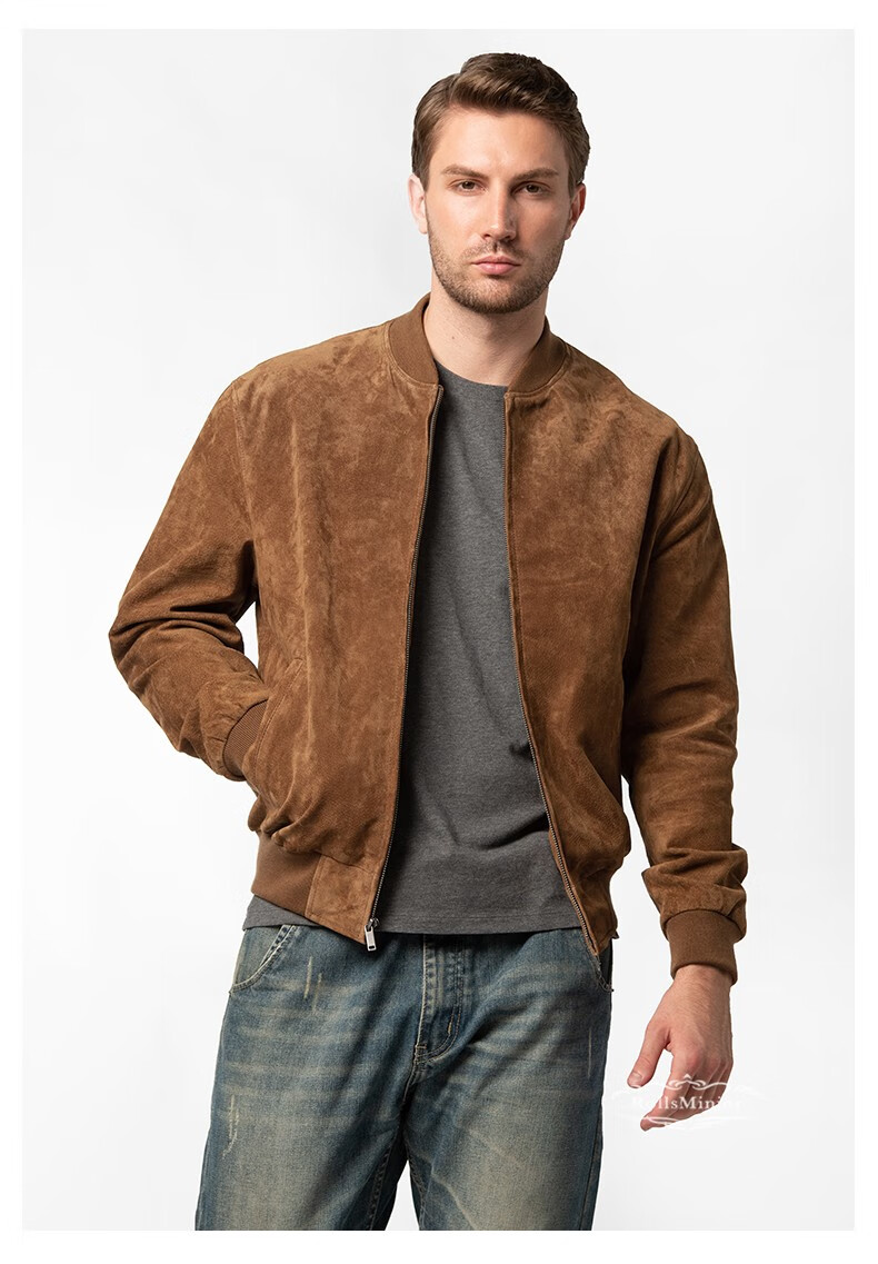 劳斯名爵品牌2022秋季新款真皮皮衣男大码皮衣粗犷猪皮机车皮夹克真皮